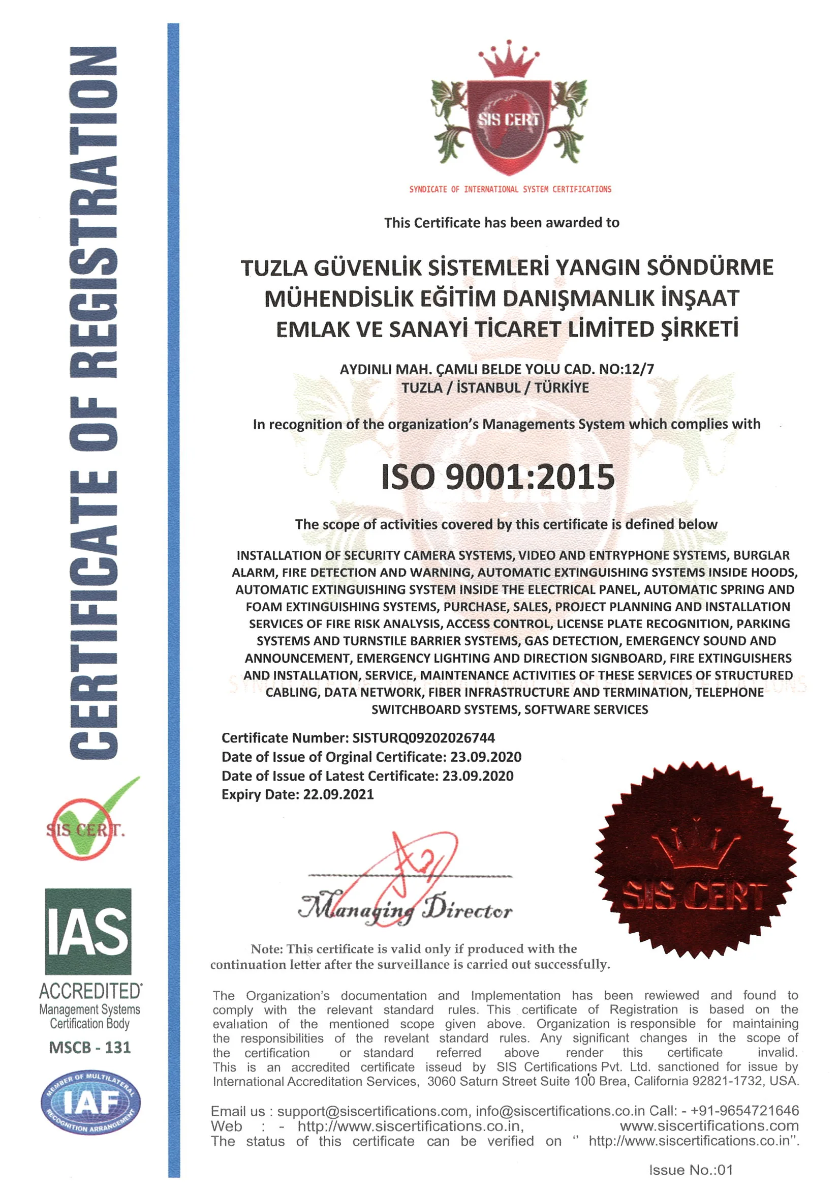 ISO 9001:2015 Quality Management System